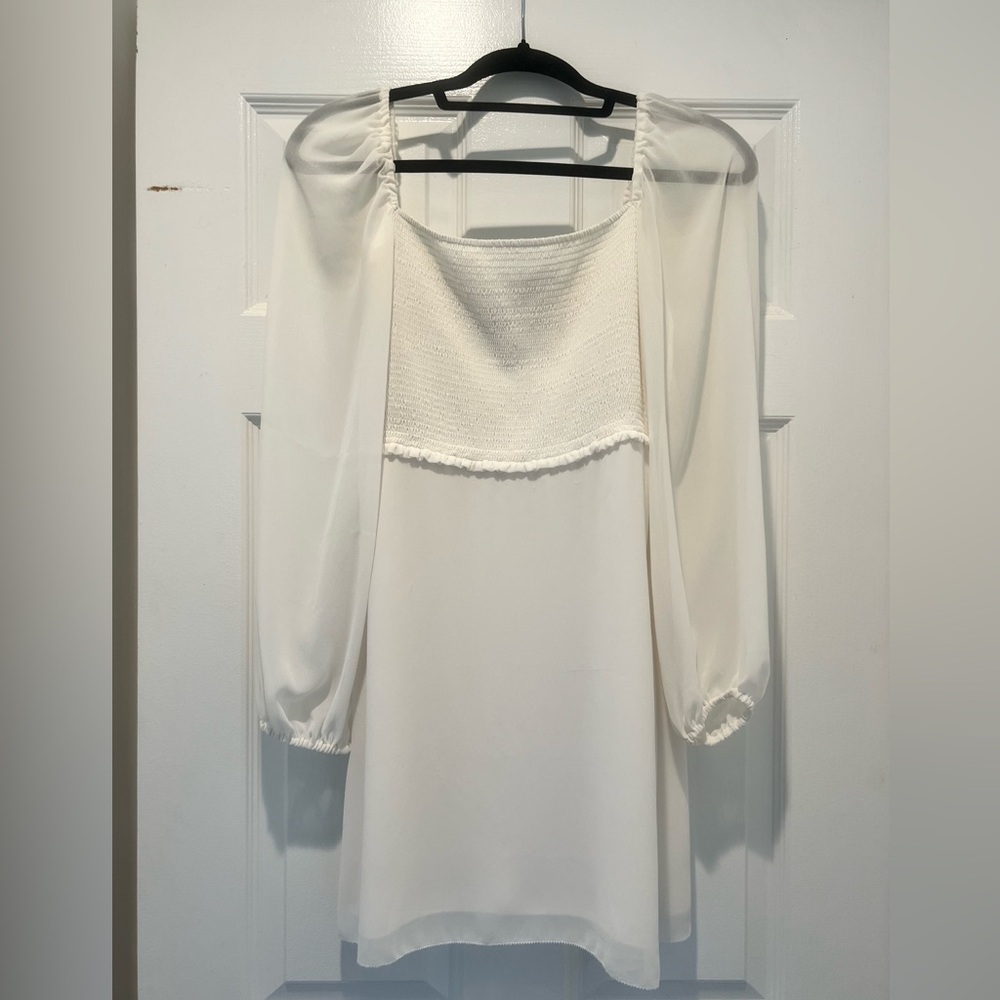 Aritzia Wilfred Villa Mini Dress with Long Sleeves - White, Size 2